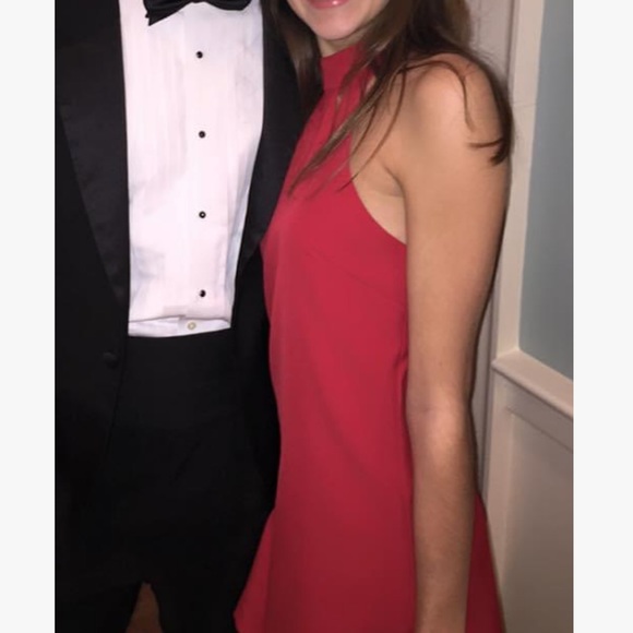 Lulus High Neck Lace Back Mini Dress - Picture 4 of 5